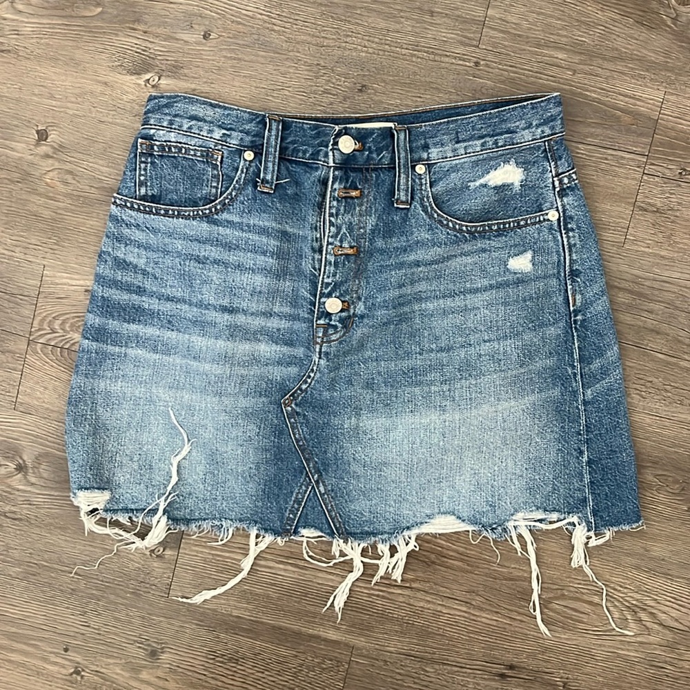 Madewell denim skirt rigid denim a line size 30